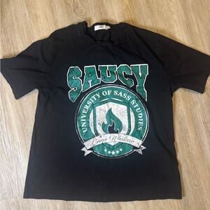 Adika Black and Green Graphic Tee